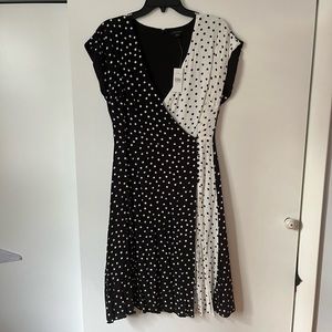 Ann Taylor black and white polka dot dress